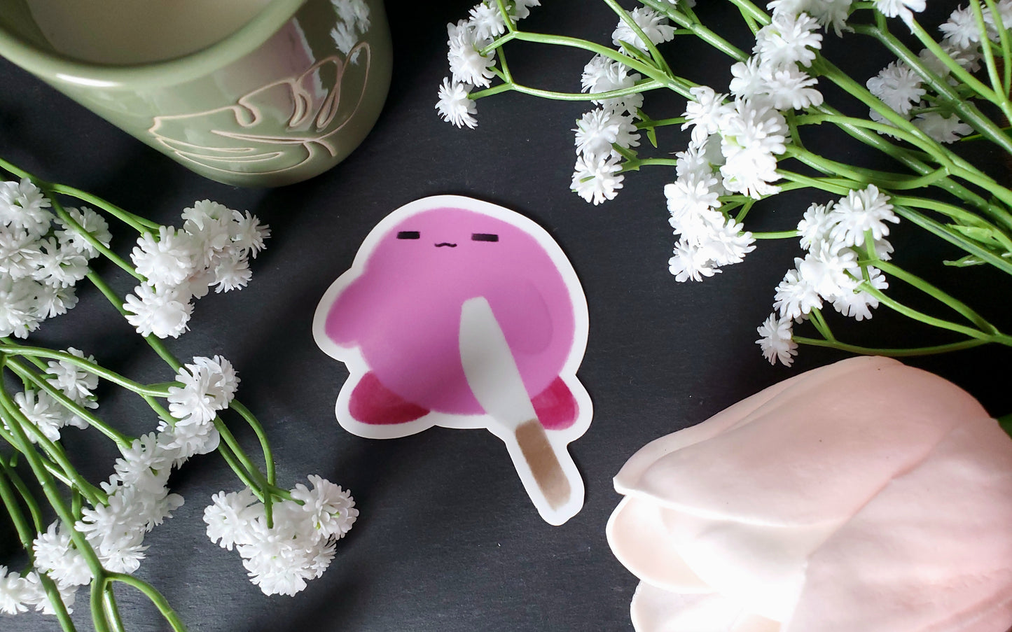 Kirby Smug Knife Sticker - Smug Cat Meme
