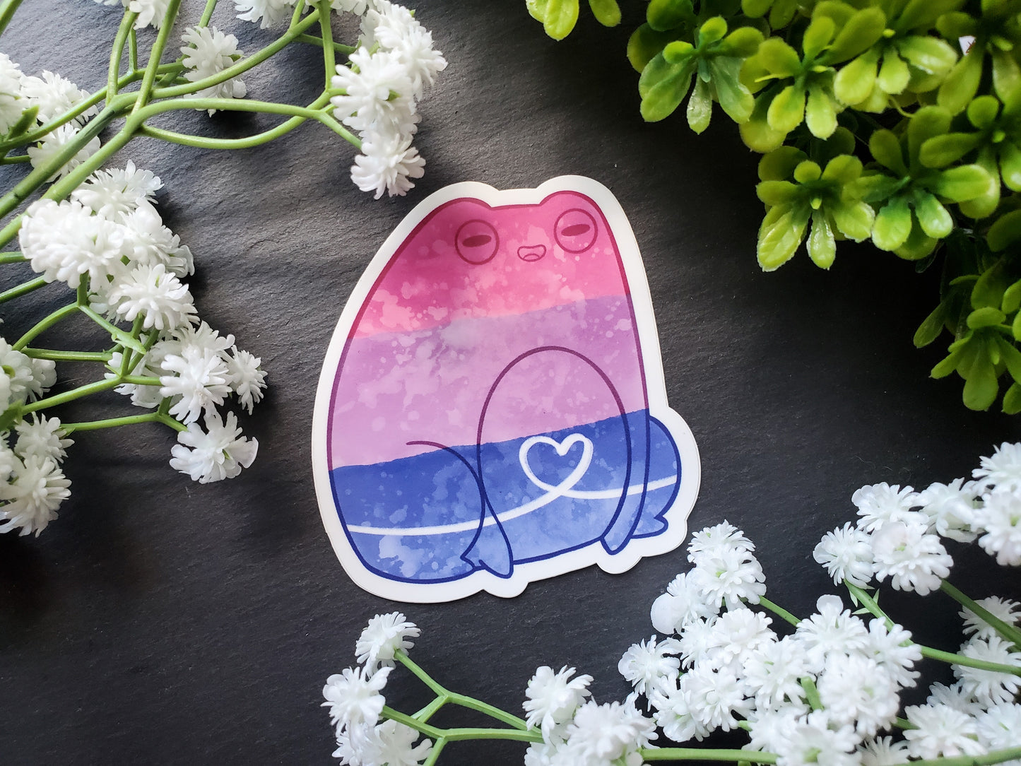 Watercolor Frog Bi Pride Sticker