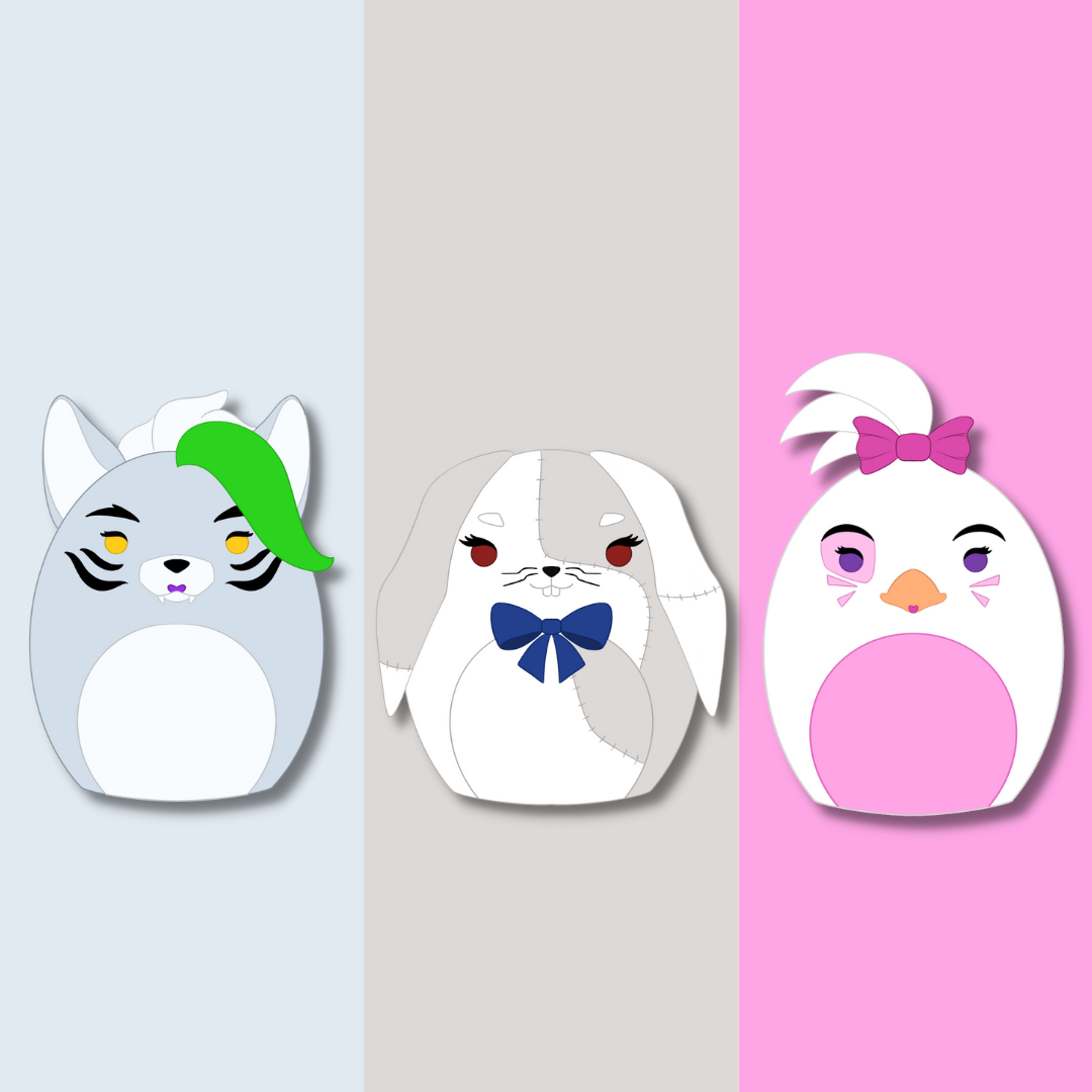 New Plushie Bundle - Wolf, Chick, & Rabbit Plushies