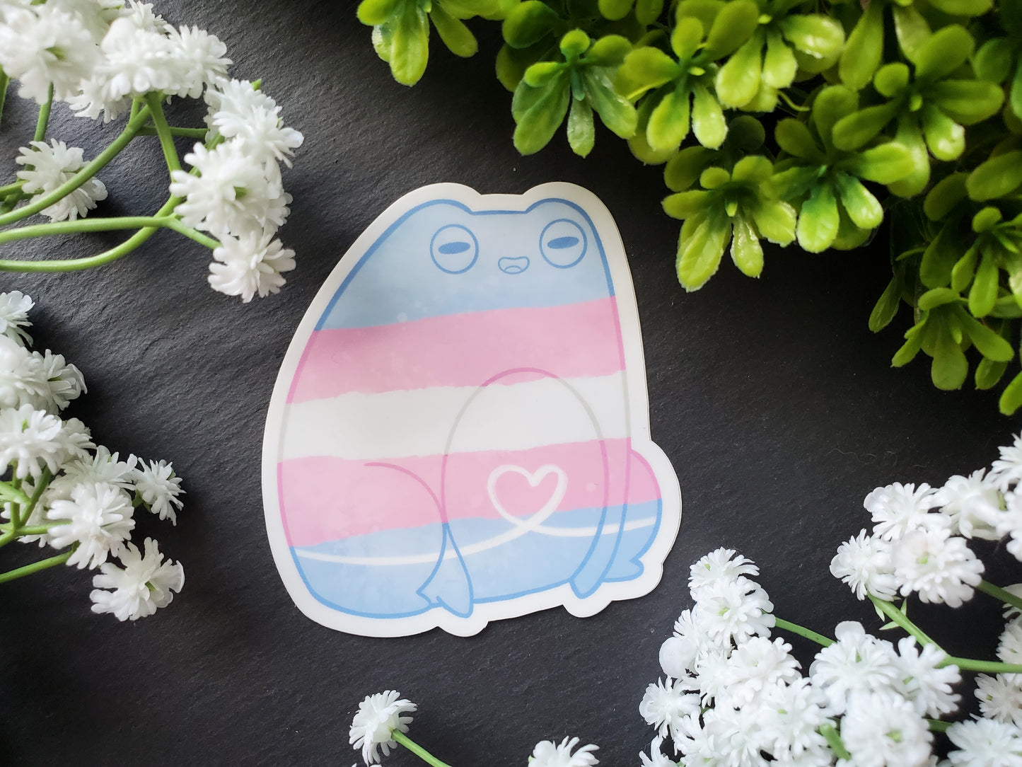 Watercolor Frog Trans Pride Sticker