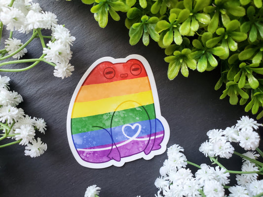 Watercolor Frog Pride Sticker